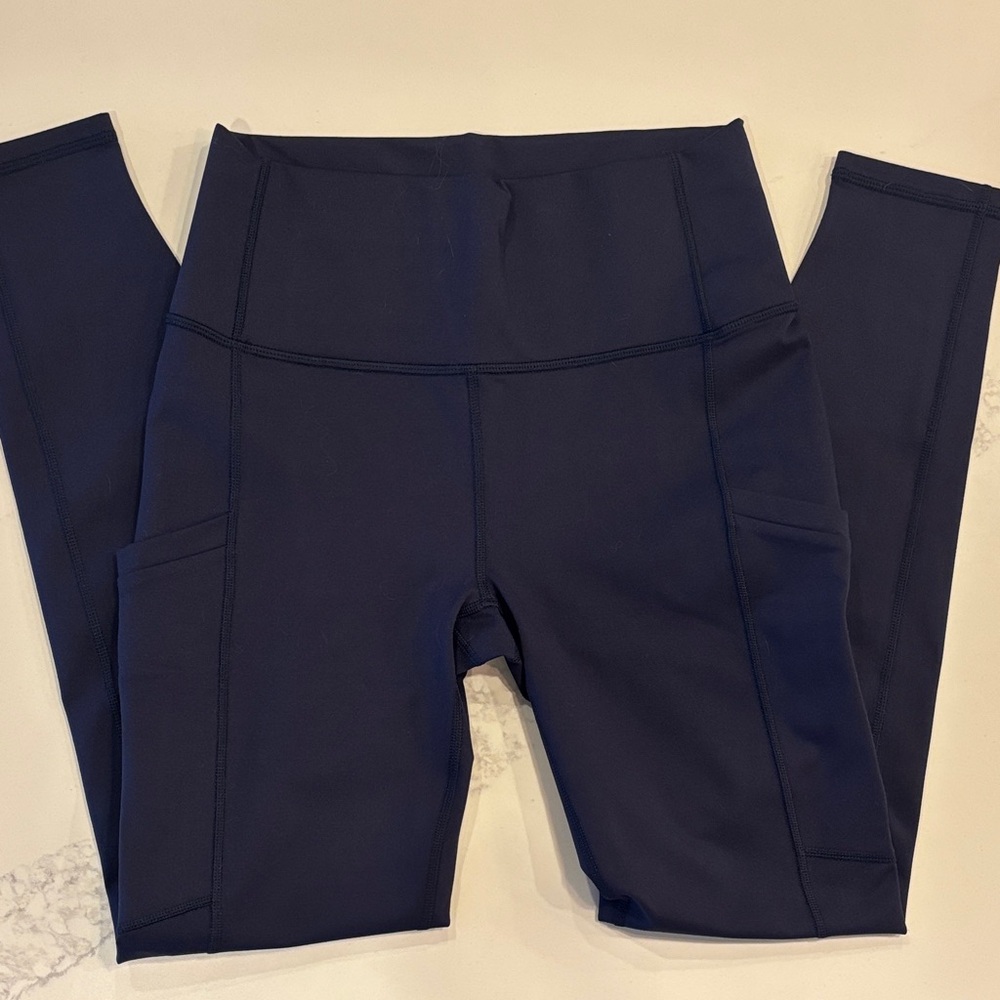 Fabletics PowerHold Leggings Women’s Small Navy High Waisted Pocket Workout - Picture 3 of 3